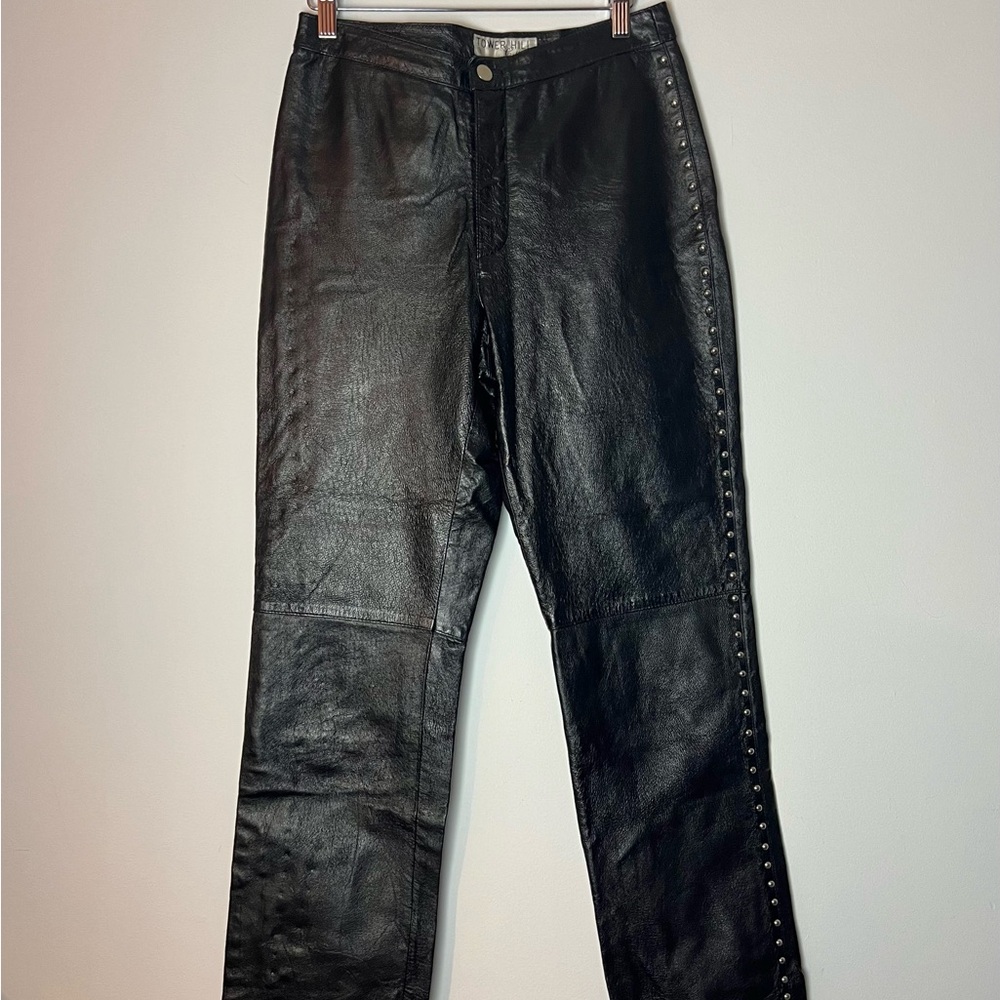 Vintage 1990s Studded Black Leather Pants